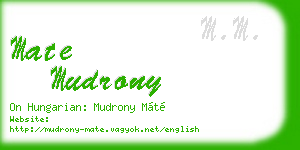 mate mudrony business card